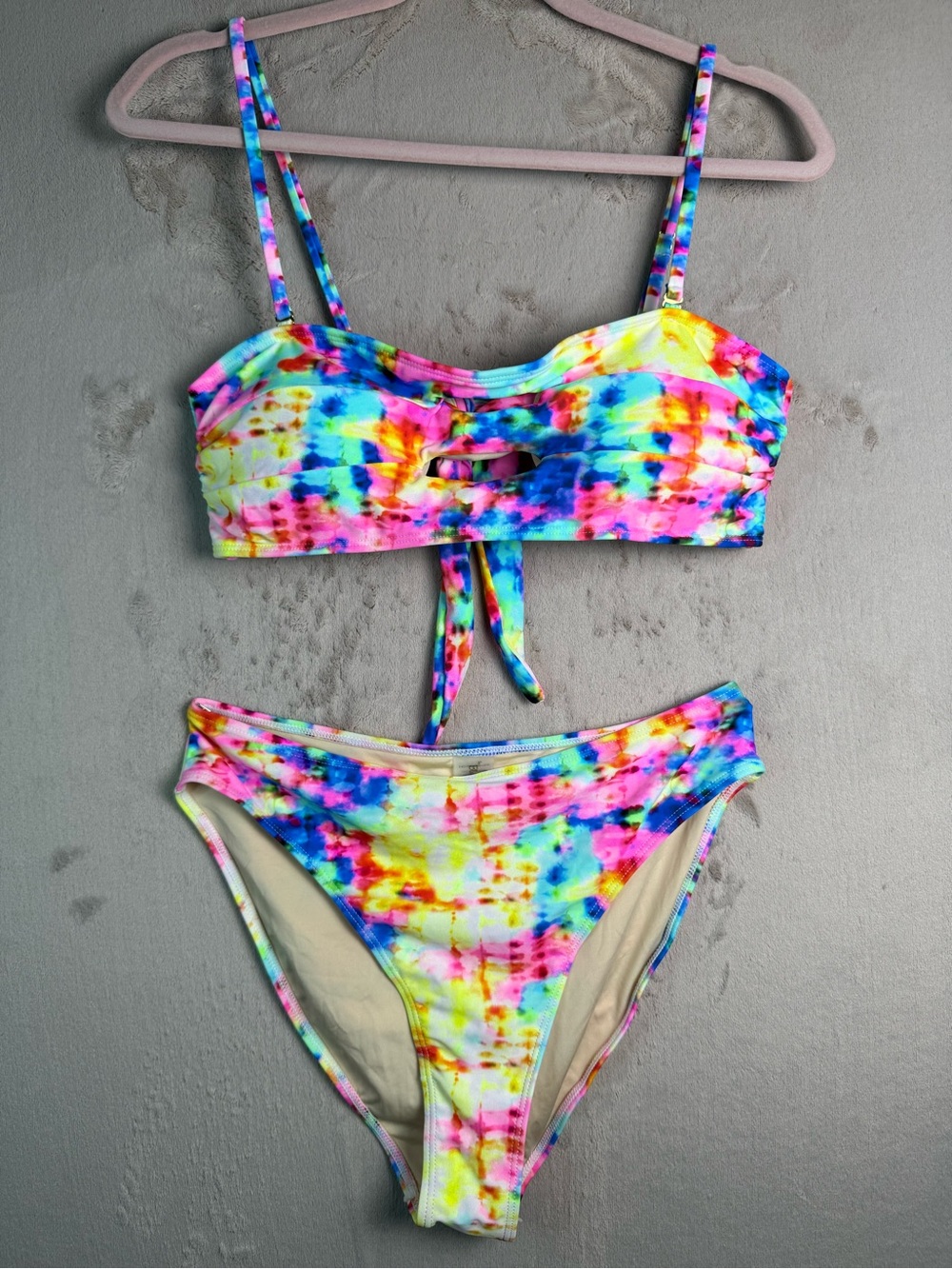 Blushing Brunette Colorful Tie Dye Bikini Set L